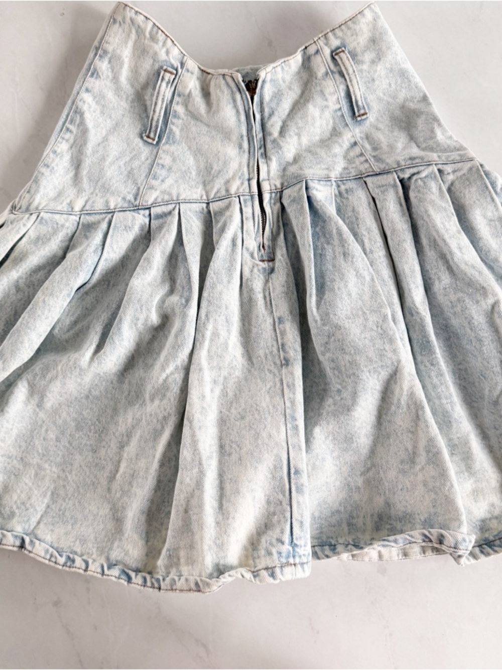 Vintage Light Blue Denim Circle Skirt